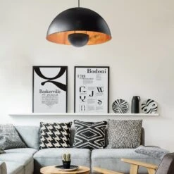 SEYNAVE-Suspension-LUCAS -Intérieure Décoration Magasin 1460435 suspension lucas coloris noir et orange 20 x 41cm