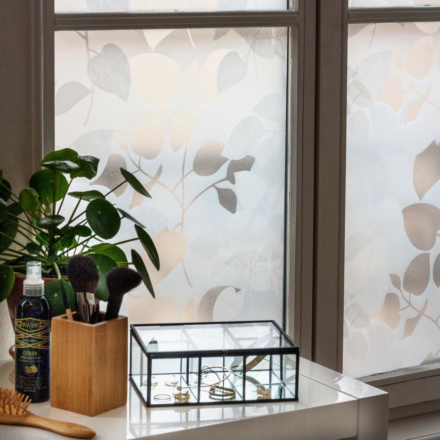 Revêtement Adhésif Vitrostatique-LEAVES 67,5 Cm 3 Revêtement Adhésif Vitrostatique-LEAVES 67,5 Cm