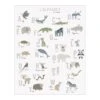 Tableau-L'ALPHABET ANIMALS ON THE PLANET -Intérieure Décoration Magasin 499644 tableau l alphabet animals on the planet coloris beige kaki petrole