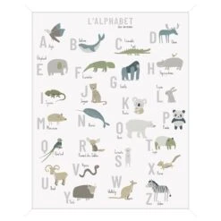 Tableau-L'ALPHABET ANIMALS ON THE PLANET