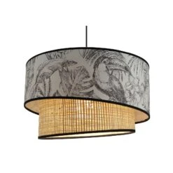 Suspension-JUNGLE LEAF -Intérieure Décoration Magasin 537393 suspension jungle leaf coloris noir et blanc 22 5 x 38cm