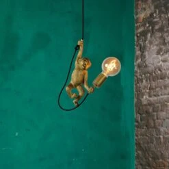 Suspension-MONKEY -Intérieure Décoration Magasin 537397 suspension monkey coloris or et noir 18 x 18cm