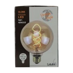Ampoule-GLOBE AMBRE FILAMENT LED 25W E27 95 Mm -Intérieure Décoration Magasin 619295 ampoule globe ambre filament led 25w e27 95 mm coloris jaune 14 x 9 5cm