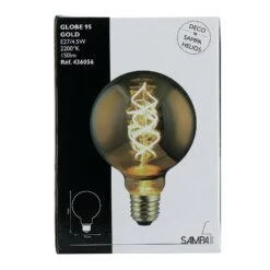 Ampoule-LED GLOBE G95 GOLD E27 15W -Intérieure Décoration Magasin 619305 ampoule led globe g95 gold e27 15w coloris or 14 x 9 5cm