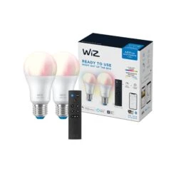 Ampoule-WIZ STARTERKIT 2 STANDARD E27 COLOR 60W + REMOTE 3PF/6 7 Ampoule-WIZ STARTERKIT 2 STANDARD E27 COLOR 60W + REMOTE 3PF/6 -Intérieure Décoration Magasin 632907 ampoule wiz starterkit 2 standard e27 color 60w remote 3pf 6 coloris blanc