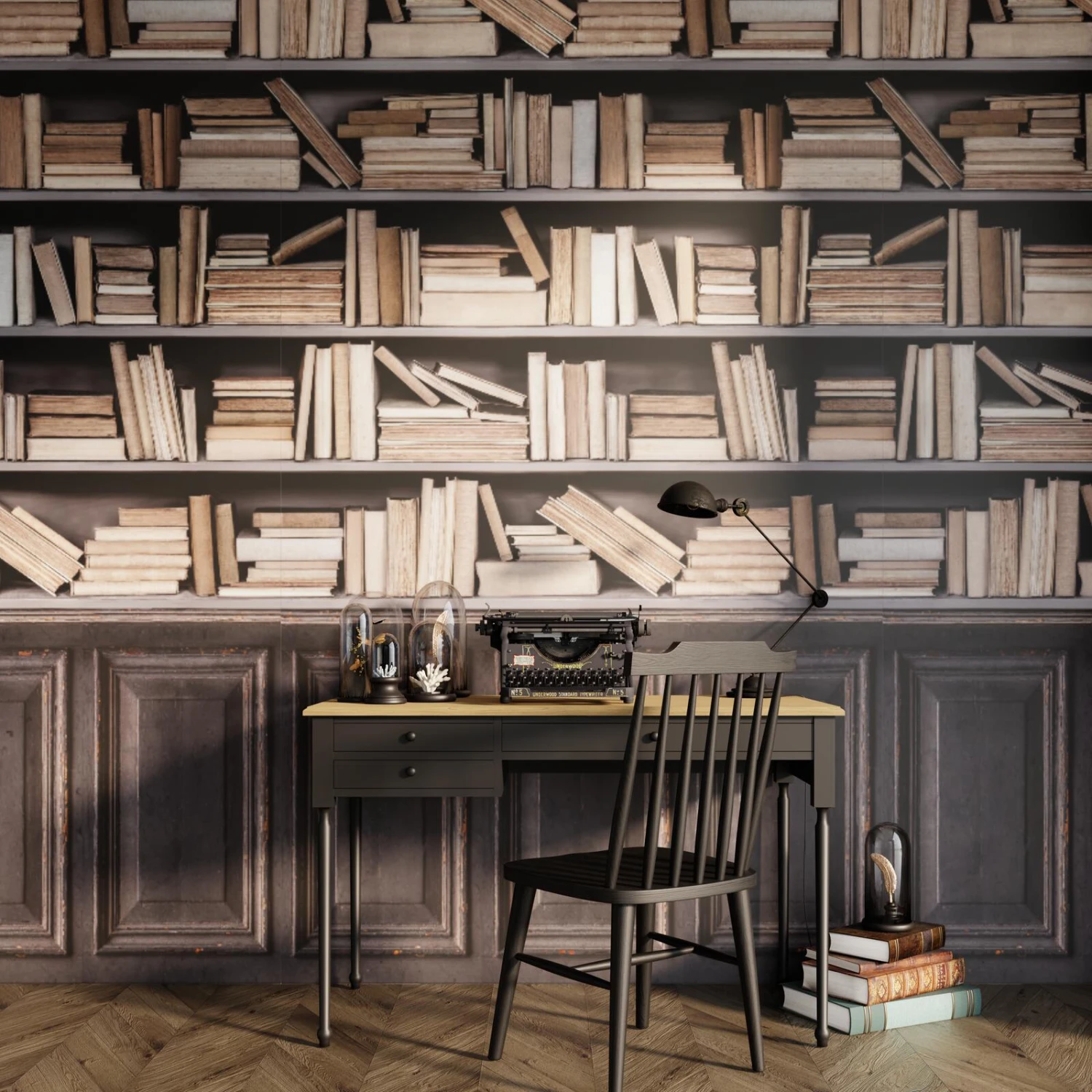 Papier Peint Panoramique L-BOOKSHELF 4 Papier Peint Panoramique L-BOOKSHELF – Image 2